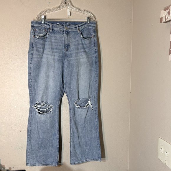 American Eagle Outfitters Denim - American Eagle 90’s Bootcut Jeans Distressed Blue Size 16 Regular high rise